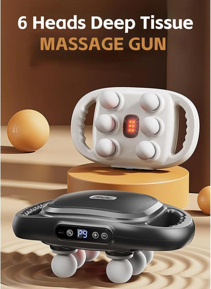 6-Head Deep Tissue Massage Gun for Muscle Recovery
