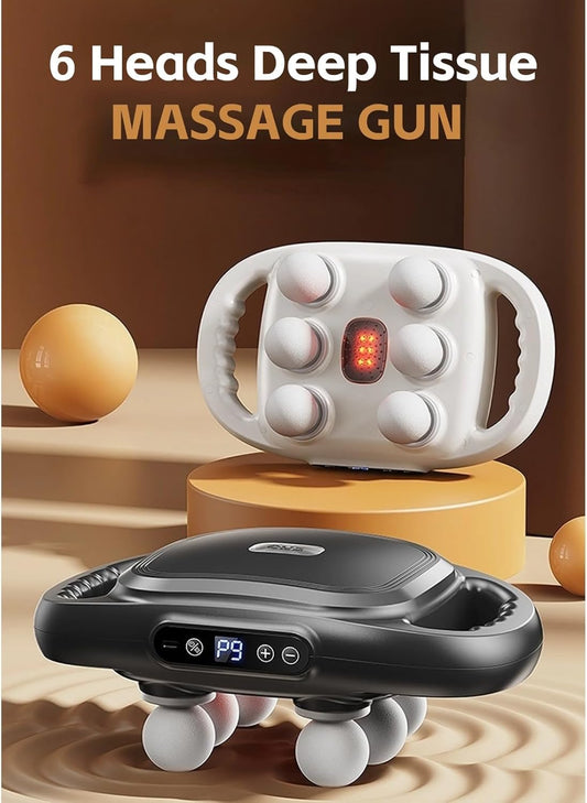6-Head Deep Tissue Massage Gun for Muscle Recovery